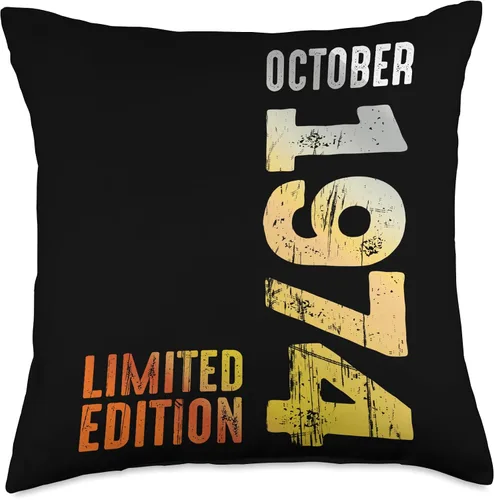 Miniatura 4 de Since October 1974 Retro 1974 Vintage 1974 October Throw Pillow