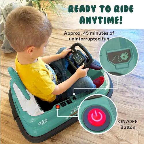 Miniatura 4 de New Bounce Coche de parachoques eléctrico para niños pequeños de 1 a 3 años - Coches de parachoques para bebés - Coche eléctrico para niños de 1.5 a