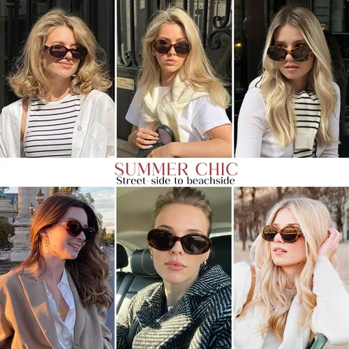 Miniatura 4 de mosanana Gafas de sol ovaladas retro de moda para mujer estilo de los años 90 MS52371