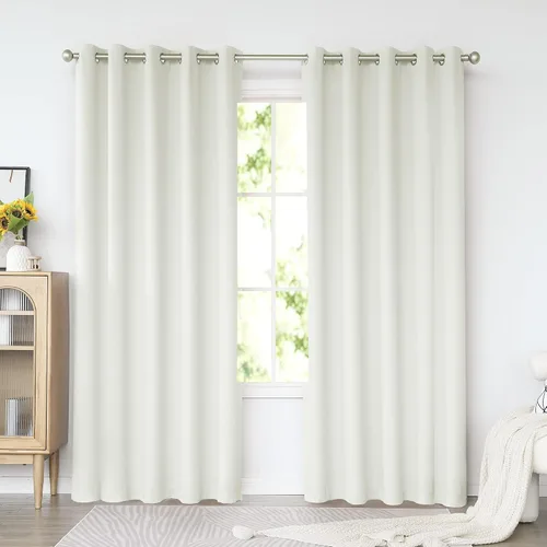 Miniatura 68 de KEQIAOSUOCAI Cortinas rosa bebé de 63 pulgadas para habitación de niñas - Con aislamiento térmico que oscurece la habitación, cortinas de ventana