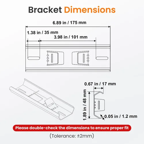 Miniatura 5 de QILIPSU Kits de montaje de poste, soportes de acero inoxidable 304 de 6.9 x 1.9 pulgadas con abrazaderas ajustables de 2 a 8 pulgadas para cajas