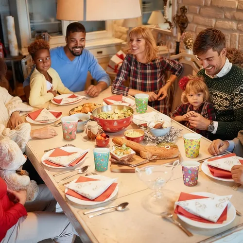 Miniatura 6 de Patelai Paquete de 150 vasos de papel de Navidad de 9 onzas, tazas de café desechables de arcoíris pastel con diseño de Papá Noel, muñeco de nieve