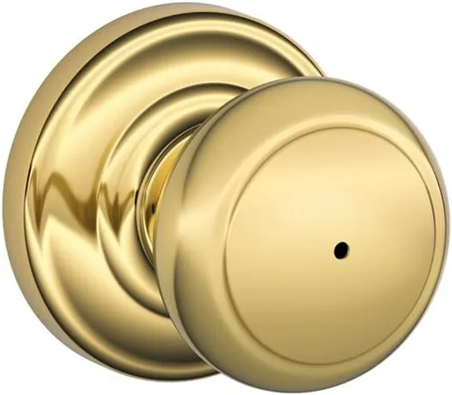 Miniatura 63 de Schlage F10 AND 716 ADD - Pomo Andover con moldura Addison, cerradura de paso para pasillos y armarios, bronce envejecido