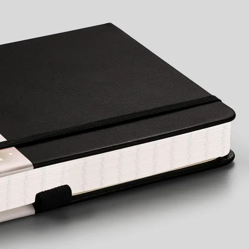 Miniatura 2 de EMSHOI - Cuaderno rayado para la universidad, 256 páginas numeradas tamaño A5, papel grueso de 3.54 oz/y², 16 páginas perforadas, tapa dura de piel