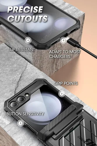 Miniatura 6 de SUPCASE Funda para Samsung Galaxy Z Flip 5 con Soporte y Clip para Cinturón (Unicorn Beetle Pro), [Protección de Bisagra]