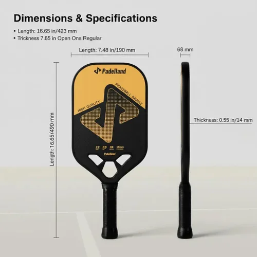 Miniatura 7 de Padelland - Juego de palas de pickleball con 2 paletas, 4 bolas para exteriores y bolsa de transporte, equipo completo de pickleball para juego