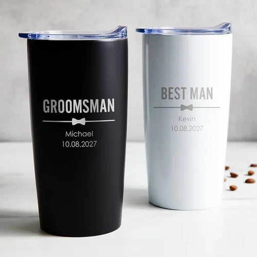Miniatura 4 de Lifetime Creations Vaso de boda personalizado grabado de 20 onzas – Padrinos de boda personalizados, padrinos de boda, padrino, despedida
