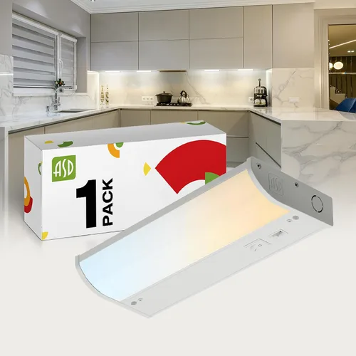 ASD Iluminación LED para debajo del gabinete, 9 pulgadas, 3 W, 202 LM, luces regulables cableadas para debajo del gabinete para cocina, 3000 K