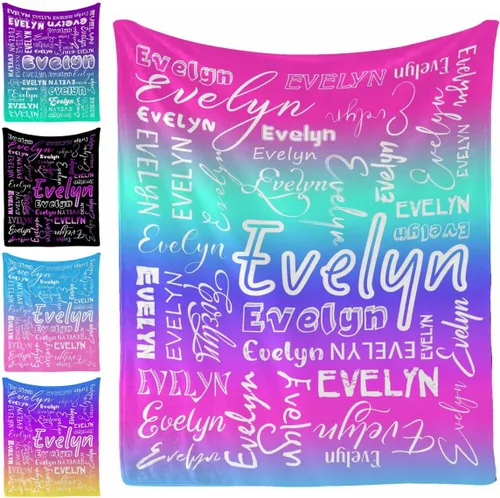 Miniatura 21 de Manta personalizada, 20 colores para niño y niña, manta con nombre personalizado para niños y adultos, manta de Navidad para niños y niñas