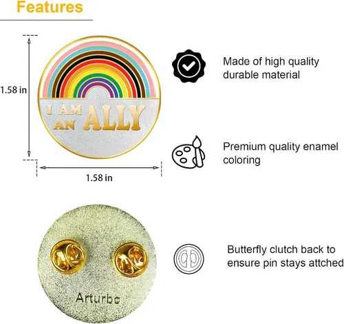 Miniatura 3 de Arturbo Bandera del Orgullo LGBTQ - Broches de solapa esmaltados de arco iris, insignias divertidas para ropa, bolsas, mochilas, sombreros