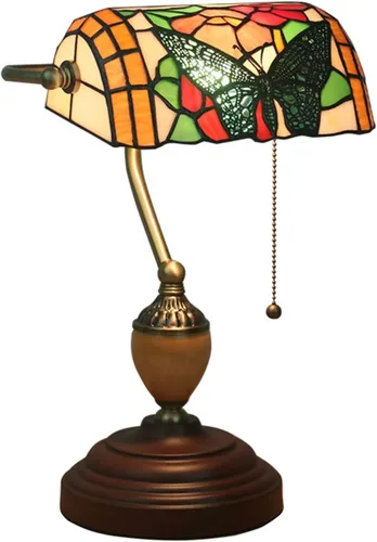 Miniatura 46 de Lámpara de escritorio Bankers Lámpara, Vintage, Mesa, Lámparas de noche, Lectura para Oficina de Estudio, Base de Aleación, W11 H15, Barroco Verde