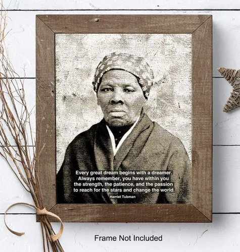 Miniatura 7 de Impresión artística negra de derechos civiles afroamericanos, cita motivacional de Harriet Tubman, decoración del hogar u oficina, regalo inspirador