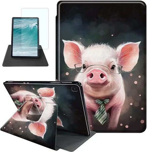 Miniatura 22 de Rossy Funda para Samsung Galaxy Tab A7 Lite de 8.7 pulgadas 2021 (SM-T220/T225/T227) + protector de pantalla giratorio de 360 grados con soporte