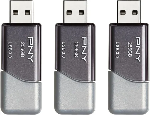 Miniatura 3 de PNY Unidad USB 3.0 Turbo Attaché 3 de 256 GB, paquete de 3 – Gris, P-FD256X3TBOP-MP, 100 MB/s, Ligera y Duradera - Almacenamiento y Transferencia