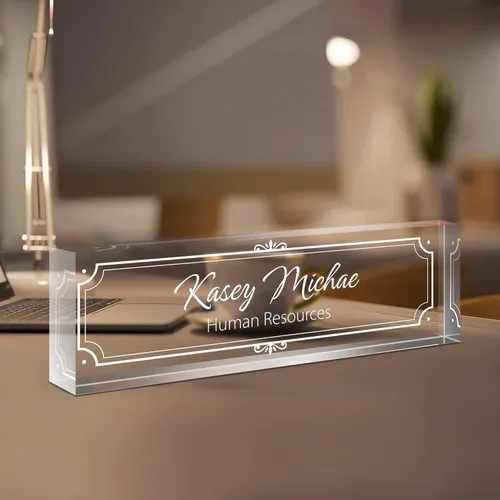 Miniatura 24 de Placa de Nombre Personalizada para Escritorio, Placas de Nombre Personalizadas para Escritorios, Placa de Nombre Personalizada de Acrílico