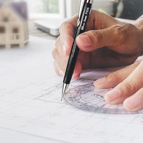 Miniatura 2 de Lápiz mecánico Pentel Sharp de 0,5 mm de cilindro negro (P205A)