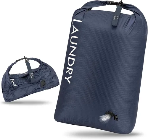 Bolsa de lavandería de viaje, bolsa de viaje de compresión al vacío, bolsa de viaje, impermeable, húmedo/seco, ahorro de espacio, bolsa de Azul