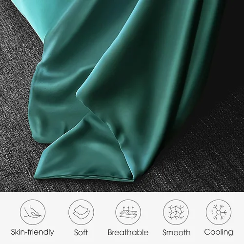 Miniatura 3 de Juego de 2 fundas de almohada 100% seda de morera tamaño Queen para cabello y piel, juego de 2 seda 6A de alta calidad, suave, transpirable
