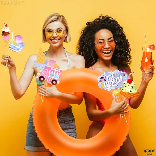 Miniatura 6 de KatchOn, Accesorios para cabina de fotos de helados – Paquete de 31 Accesorios de fotos de helados para decoraciones de fiesta de helado