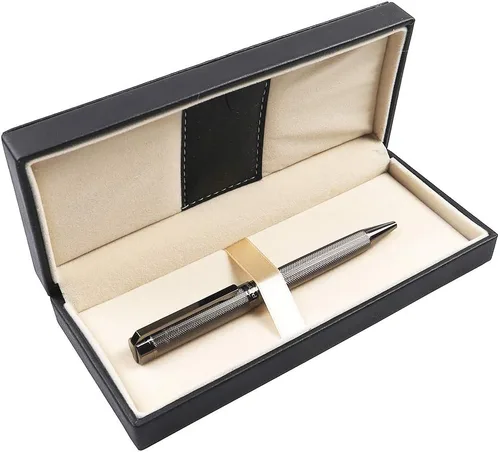 Penneed - Bolígrafo de bola con caja de regalo, bolígrafo metálico para hombres, mujeres, ejecutivos, oficina, suministros escolares, recargable,