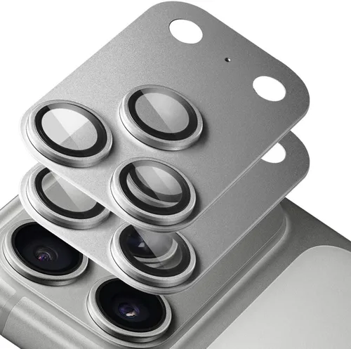 Miniatura 7 de para iPhone 17 Pro protector de cámara (Paquete de 2), Estuche mate de aleación de aluminio con protector de pantalla de cámara de vidrio templado
