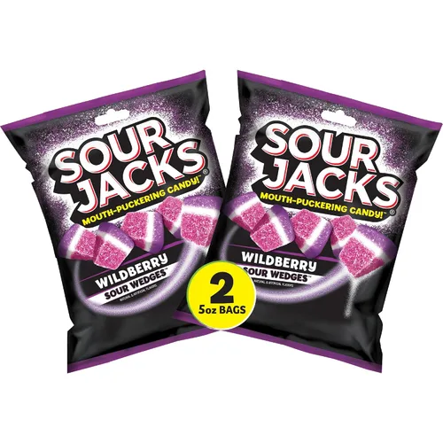 Miniatura 6 de Sour Jacks Paquete variado de golosinas de gomitas de caramelo, original y sandía, sin gluten, bolsas individuales de una sola porción, 5 onzas