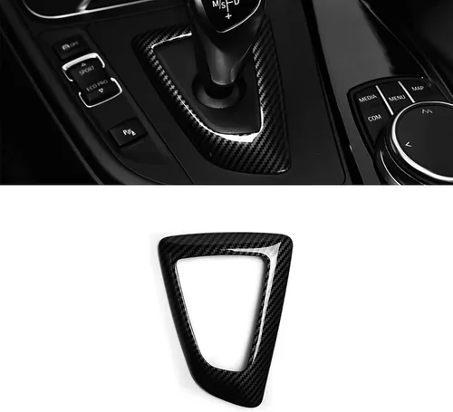 MICROCK Panel de Marco de Palanca de Cambios para BMW F20 F21 F22 F23 F30 F34 F35 F32 F33 F36 Serie 1 2 3 4 2014 2015 2016 2017 2018, Fibra de