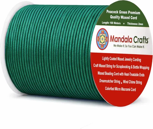 Miniatura 56 de Cuerda Mandala Crafts 0.03 pulgadas 109 yardas para hacer joyería, artesanía, macramé, cuerda de algodón encerado Negro