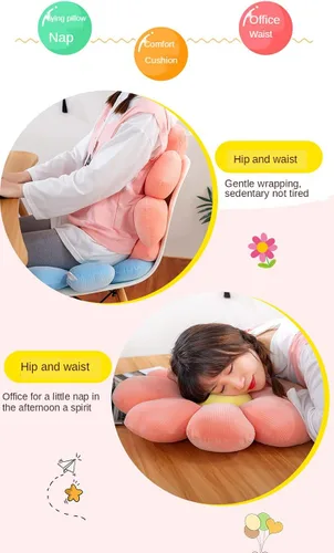 Miniatura 3 de + Almohada de flores - Tela elástica suave y delicada para sentarse cómodamente (15.7 pulgadas), azul)