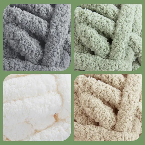 Miniatura 7 de HOMBYS Paquete de 8 hilos gruesos surtidos para tejer a ganchillo, hilo súper voluminoso, grande, suave y esponjoso, hilo de felpilla difuso, hilo