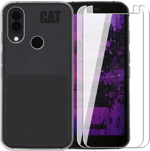 Miniatura 2 de Funda para Cat S62 Pro + protector de pantalla de vidrio templado - Silicona transparente suave flexible a prueba de golpes TPU cubierta protectora