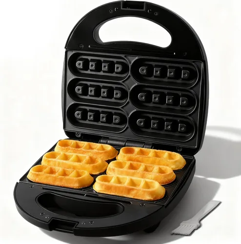 Miniatura 10 de FineMade Doble Mini Parrilla Eléctrica, Sandwichera para Desayuno, Prensa para Hamburguesas, Parrilla para Panini, Parrilla Eléctrica Pequeña, Ideal