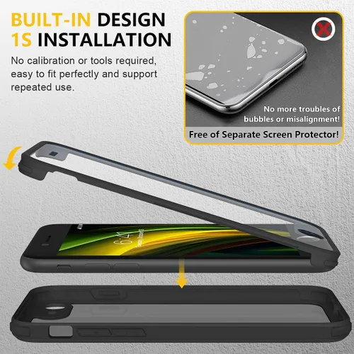 Miniatura 4 de Miracase Funda para iPhone SE de 3ª/2ª generación 2022 2020 de cuerpo completo con protector de pantalla de vidrio integrado, resistente protección