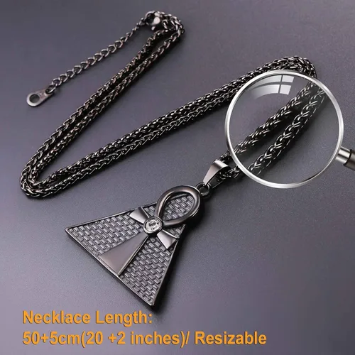Miniatura 6 de U7 Collar Ankh para hombres y mujeres, acero inoxidable, color negro, joyería egipcia, colgante de cruz Ankh, collares africanos con cadena de 22