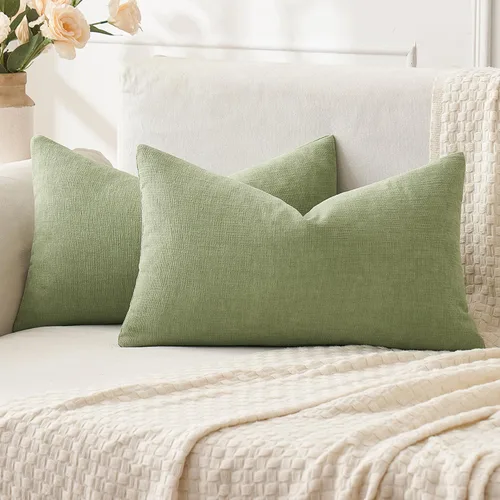 Miniatura 20 de MIULEE Juego de 2 fundas de almohada cuadradas decorativas de felpilla suave de 20 x 20 pulgadas para sofá, sala de estar y cama de color verde oliva