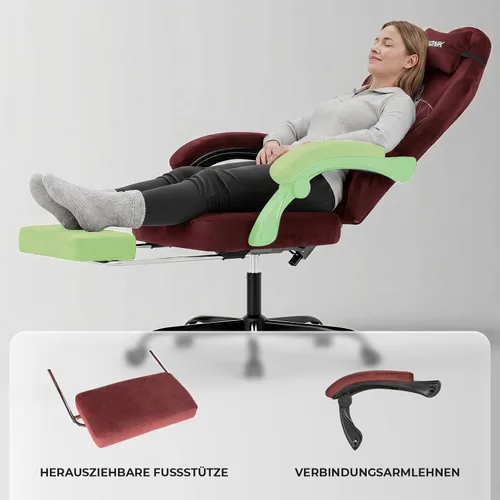 Miniatura 8 de Silla ergonómica para videojuegos, sillas para videojuegos, sillas de computadora para videojuegos, sillas de videojuegos para adultos, soporte Rojo