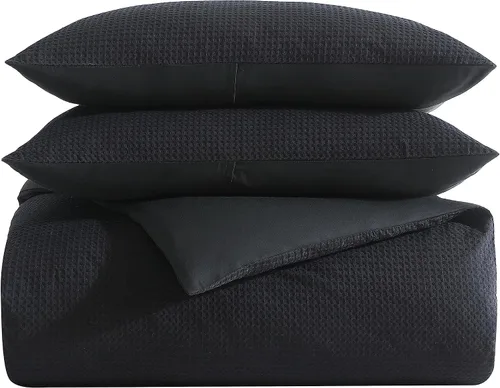 Miniatura 7 de Vera Wang - Juego de funda de edredón tamaño Queen, juego de ropa de cama de algodón suave con fundas a juego, artículos esenciales elegantes