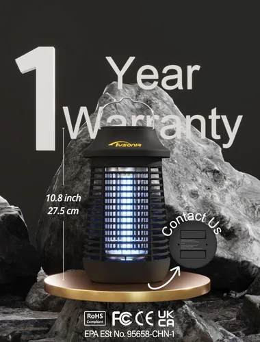 Miniatura 9 de Bug Zapper 4200 V para exteriores e interiores, cable de alimentación de 9.84 pies con interruptor, exterminadores eléctricos impermeables