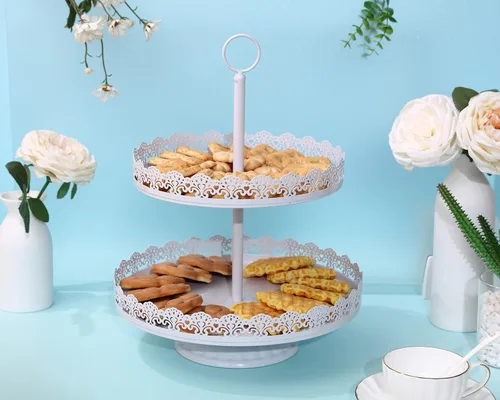 Miniatura 6 de GMWD Juego de soportes de metal para tartas, mesa de postres, pedestal, soporte para cupcakes, plato de dona, bandeja de servir para decoración