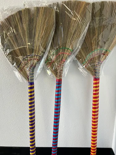 Auténtica escoba asiática hecha a mano, juego de 3 unidades, escoba de paja vietnamita de primera calidad, 40 pulgadas de longitud