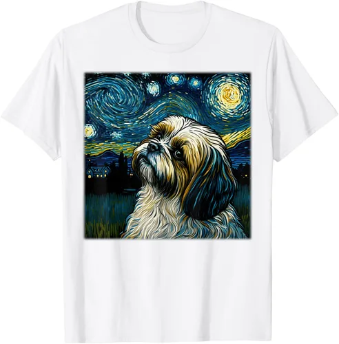 Miniatura 85 de Camiseta Surrealism Starry Night Shih Tzu Dog