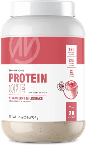 NutraOne ProteinOne Whey Protein Promueve la recuperación y desarrolla músculo con un batido de proteínas en polvo para hombres y mujeres (batido de