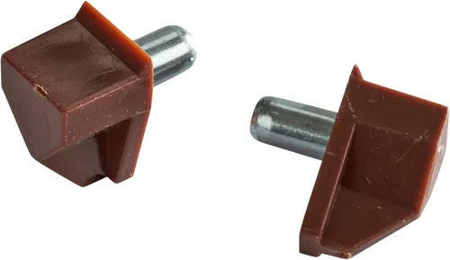 Miniatura 7 de Rok Hardware - Juego de 20 soportes para estantes de 0.197 in, color marrón, clavija de acero para armario de cocina, estantes de libros