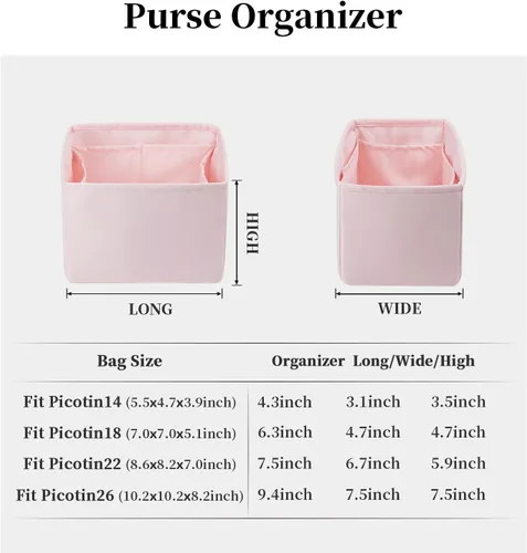 Miniatura 5 de KINGS IN BAG Organizador para bolsas de mano y bolsas de mano, bolsas de lujo con satén sedoso, se adapta a bolsas de Picotin 1822, ligeras para uso
