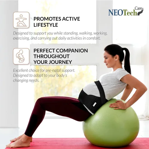 Miniatura 30 de NeoTech Care Cinturón de maternidad para embarazo, soporte para espalda, abdomen, cintura, pelvis (talla L, color marfil)