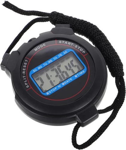 GANAZONO Cronómetro digital con pantalla de fecha, temporizador de alta precisión para natación, correr, entrenamiento, portátil, ligero,