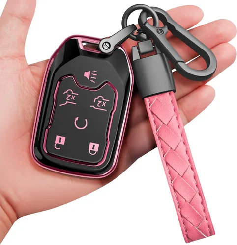 Miniatura 10 de para Chevrolet Funda para Llavero con Llavero Suave Protección Completa Funda para Llave Compatible con GMC Suburban Tahoe Silverado Terrain Yukon