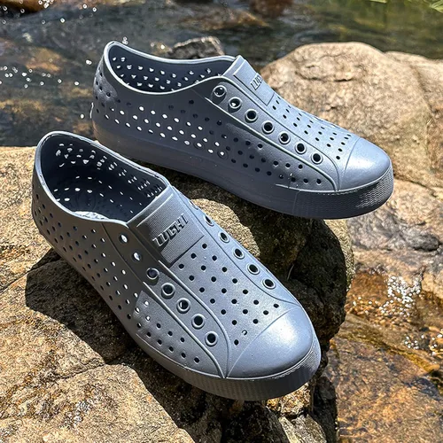 Miniatura 3 de FLIOZY Zuecos de jardín impermeables para hombres y mujeres, zapatos ligeros y transpirables de EVA sin cordones, cómodos y antideslizantes, calzado