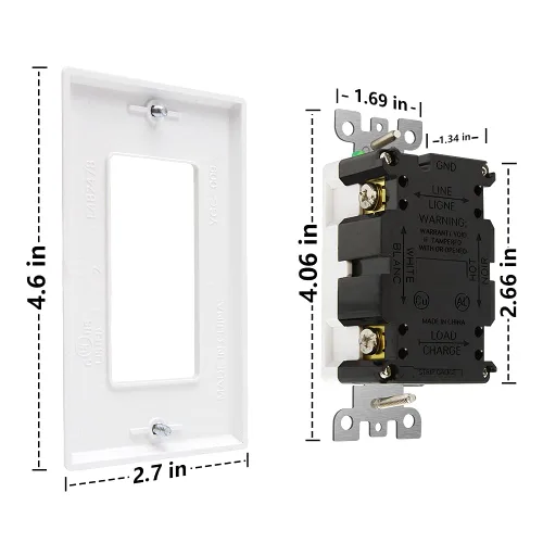 Miniatura 6 de POWAWINI - Enchufes GFCI de 15 amperios, certificación UL, receptáculos GFI de autocomprobación, resistentes a manipulaciones, resistente a