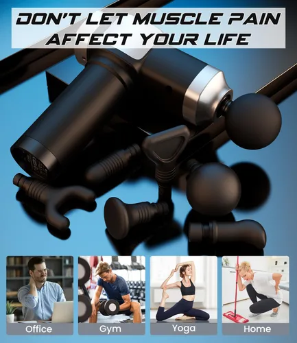 Miniatura 5 de Pistola de masaje de tejido profundo, masajeador muscular eléctrico de percusión portátil para aliviar el dolor, masajeadores de mano con 30